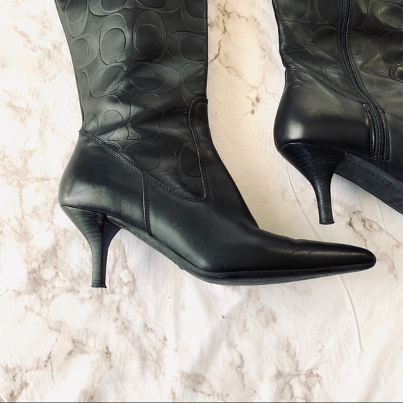 Coach Womens Mandie Black Knee High Leather - Picture 3 of 6